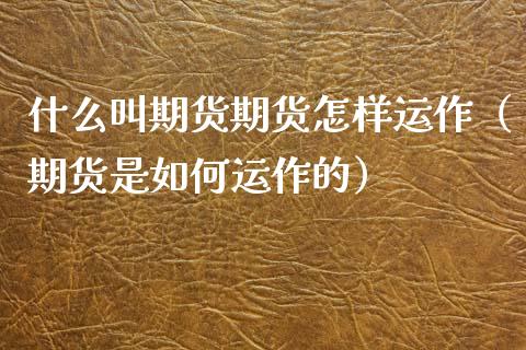 什么叫期货期货怎样运作（期货是如何运作的） (https://www.ynbygsw.com/) 期货开户 第1张