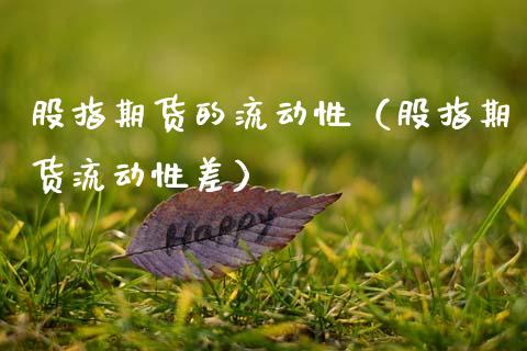 股指期货的流动性（股指期货流动性差） (https://www.ynbygsw.com/) 国际期货 第1张