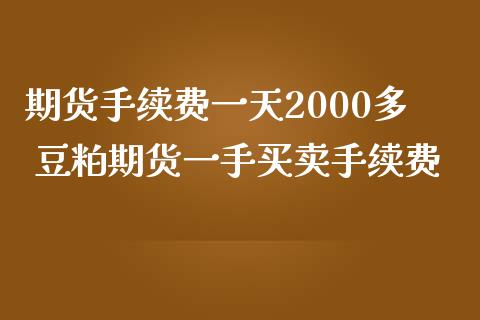 期货手续费一天2000多 豆粕期货一手买卖手续费 (https://www.ynbygsw.com/) 国际期货 第1张
