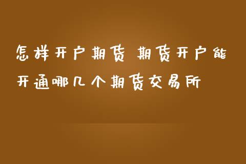 怎样开户期货 期货开户能开通哪几个期货交易所 (https://www.ynbygsw.com/) 国际期货 第1张