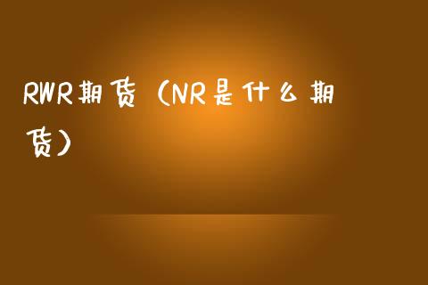 RWR期货（NR是什么期货） (https://www.ynbygsw.com/) 国际期货 第1张