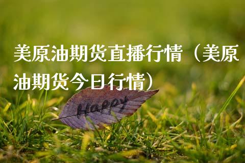 美原油期货直播行情（美原油期货今日行情） (https://www.ynbygsw.com/) 国际期货 第1张