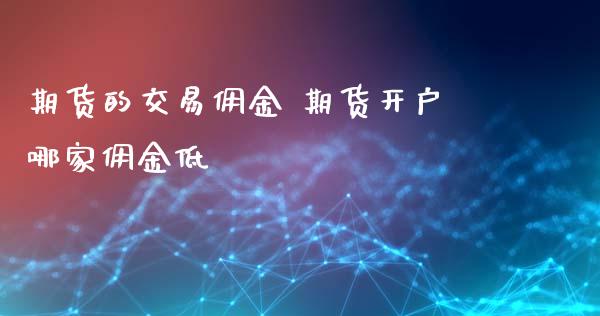 期货的交易佣金 期货开户哪家佣金低 (https://www.ynbygsw.com/) 国际期货 第1张