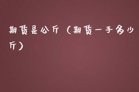 期货是公斤（期货一手多少斤） (https://www.ynbygsw.com/) 原油期货 第1张
