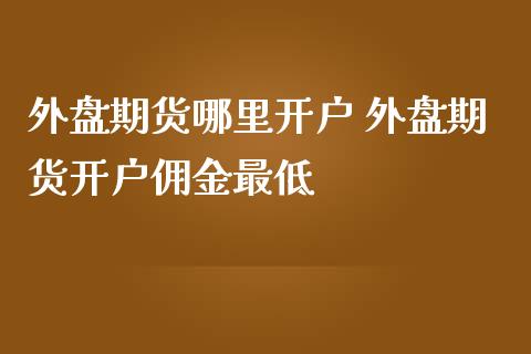 外盘期货哪里开户 外盘期货开户佣金最低 (https://www.ynbygsw.com/) 国际期货 第1张