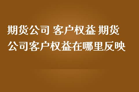 期货公司 客户权益 期货公司客户权益在哪里反映 (https://www.ynbygsw.com/) 理财百科 第1张