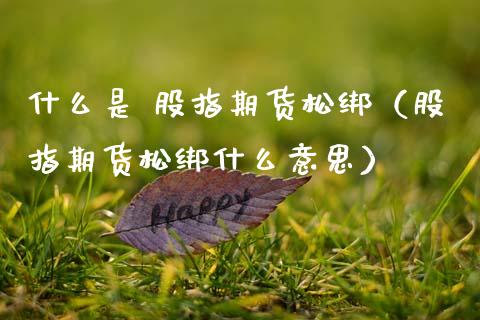 什么是 股指期货松绑（股指期货松绑什么意思） (https://www.ynbygsw.com/) 原油期货 第1张