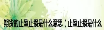 期货止盈是什么(期货止盈是什么意思) (https://www.ynbygsw.com/) 基金投资 第1张
