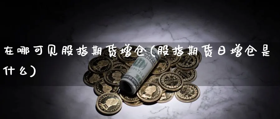 在哪可见股指期货增仓(股指期货日增仓是什么) (https://www.ynbygsw.com/) 国际期货 第1张