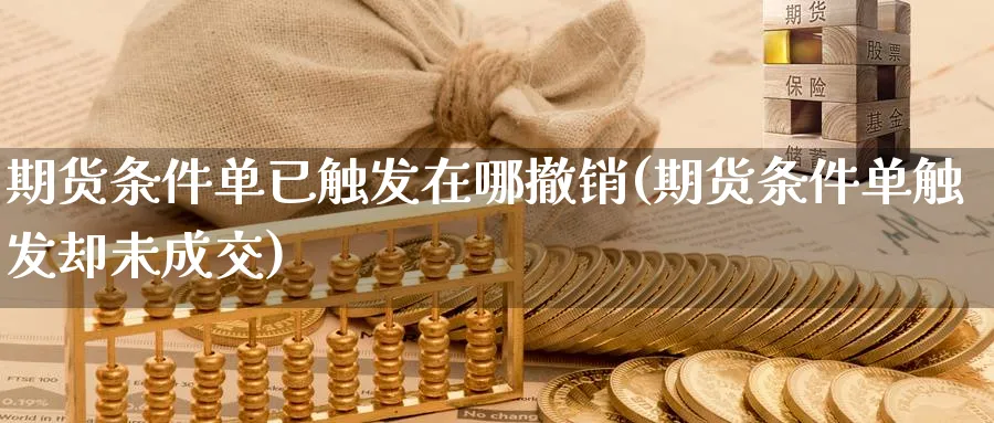 期货条件单已触发在哪撤销(期货条件单触发却未成交) (https://www.ynbygsw.com/) 期货平台 第1张