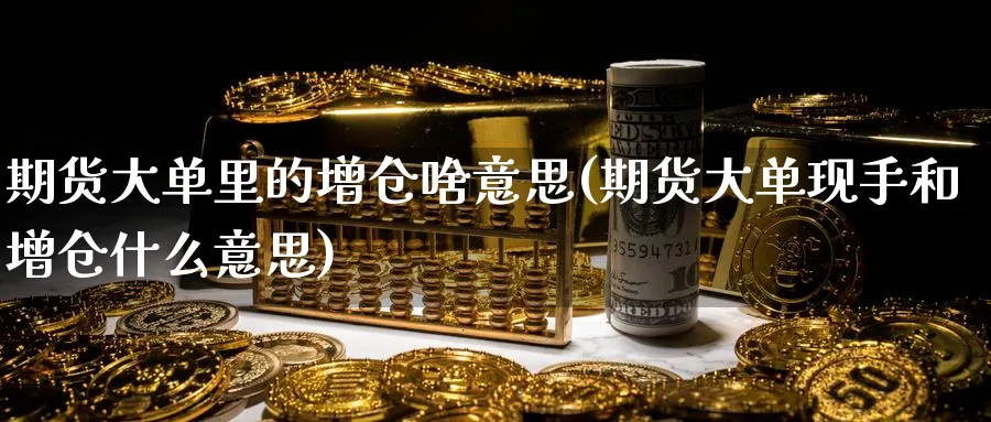 期货大单里的增仓啥意思(期货大单现手和增仓什么意思) (https://www.ynbygsw.com/) 内盘期货 第1张