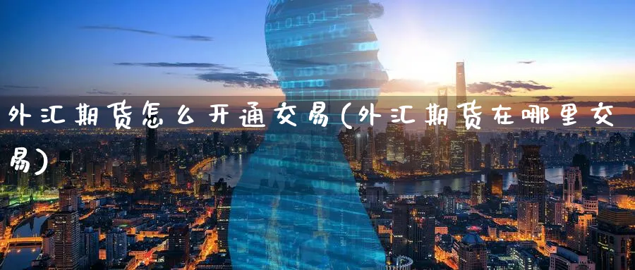 外汇期货怎么开通交易(外汇期货在哪里交易) (https://www.ynbygsw.com/) 黄金期货 第1张